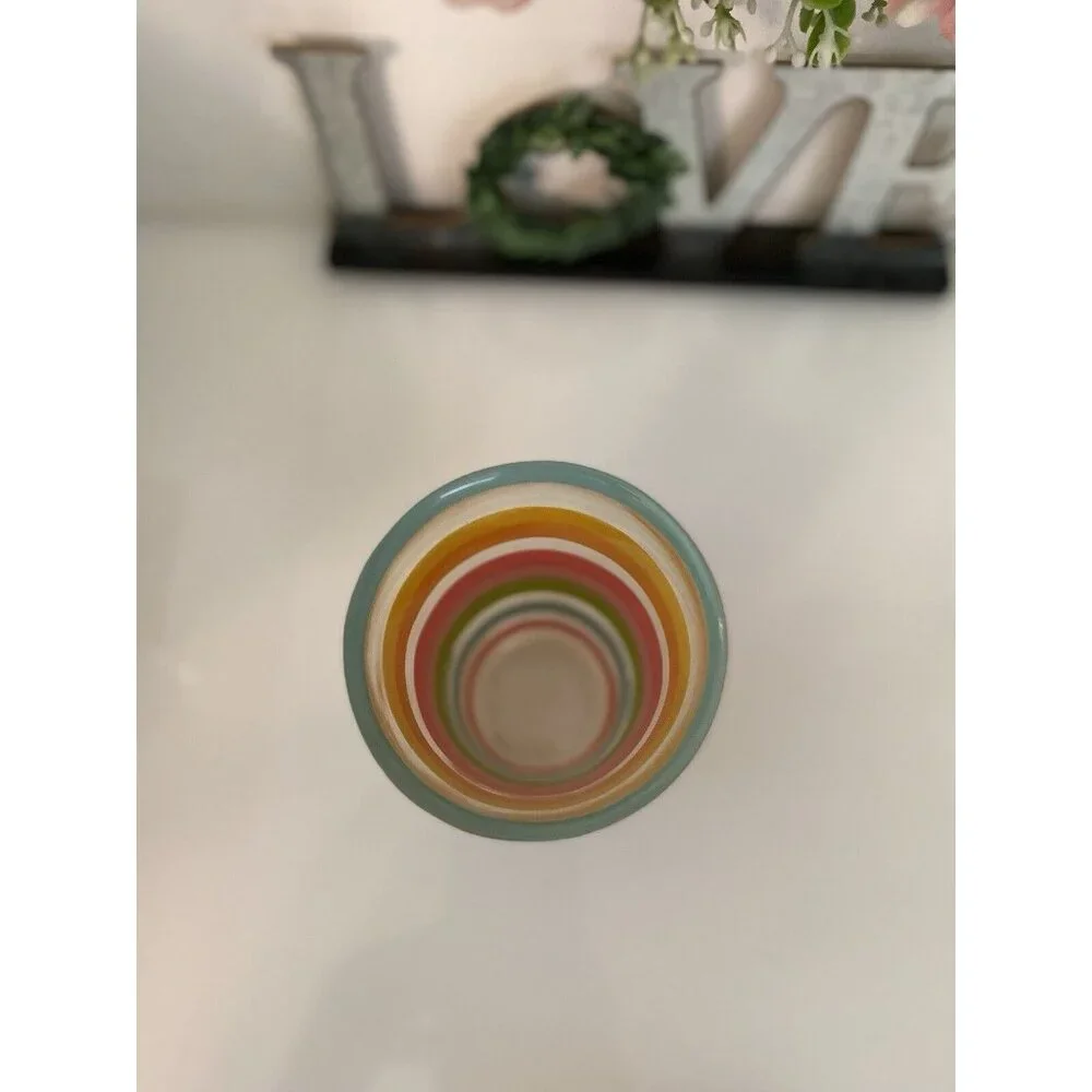 Vintage 1970s Retro Acrylic Rainbow Bathroom Accessory Set Tumbler Soap Dish GUC